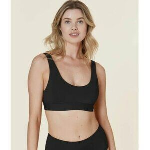 Andie Swim The Ventura Top Black Medium‎ Swimsuit Scoop Neck